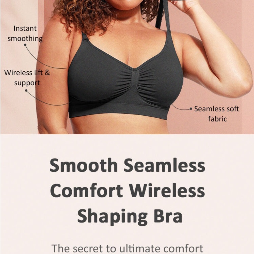 Smooth Seamless Comfort Wireless Shaping Bra - Black